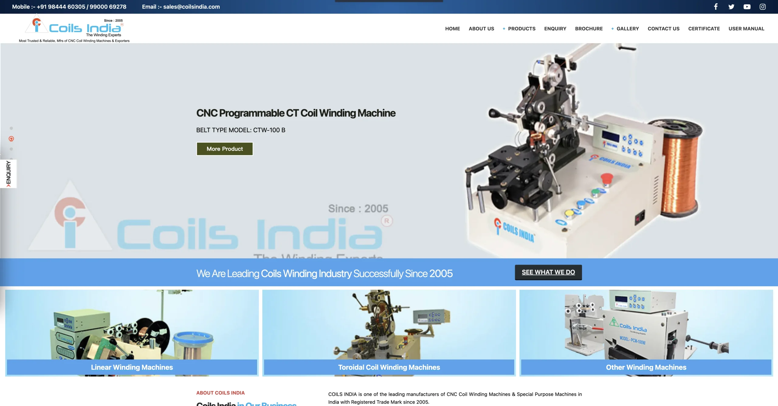 Сайт Coils India