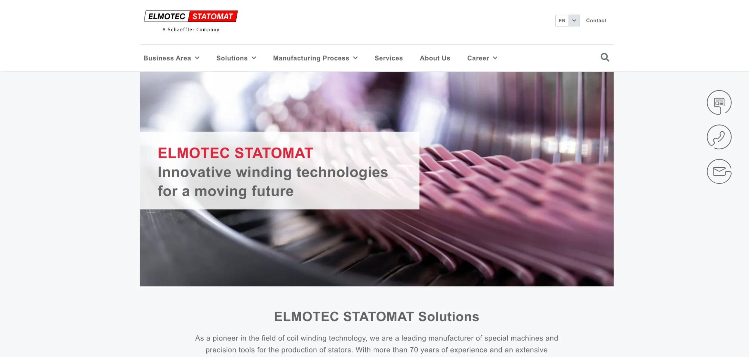 Elmotec Statomat motor winding manchine website