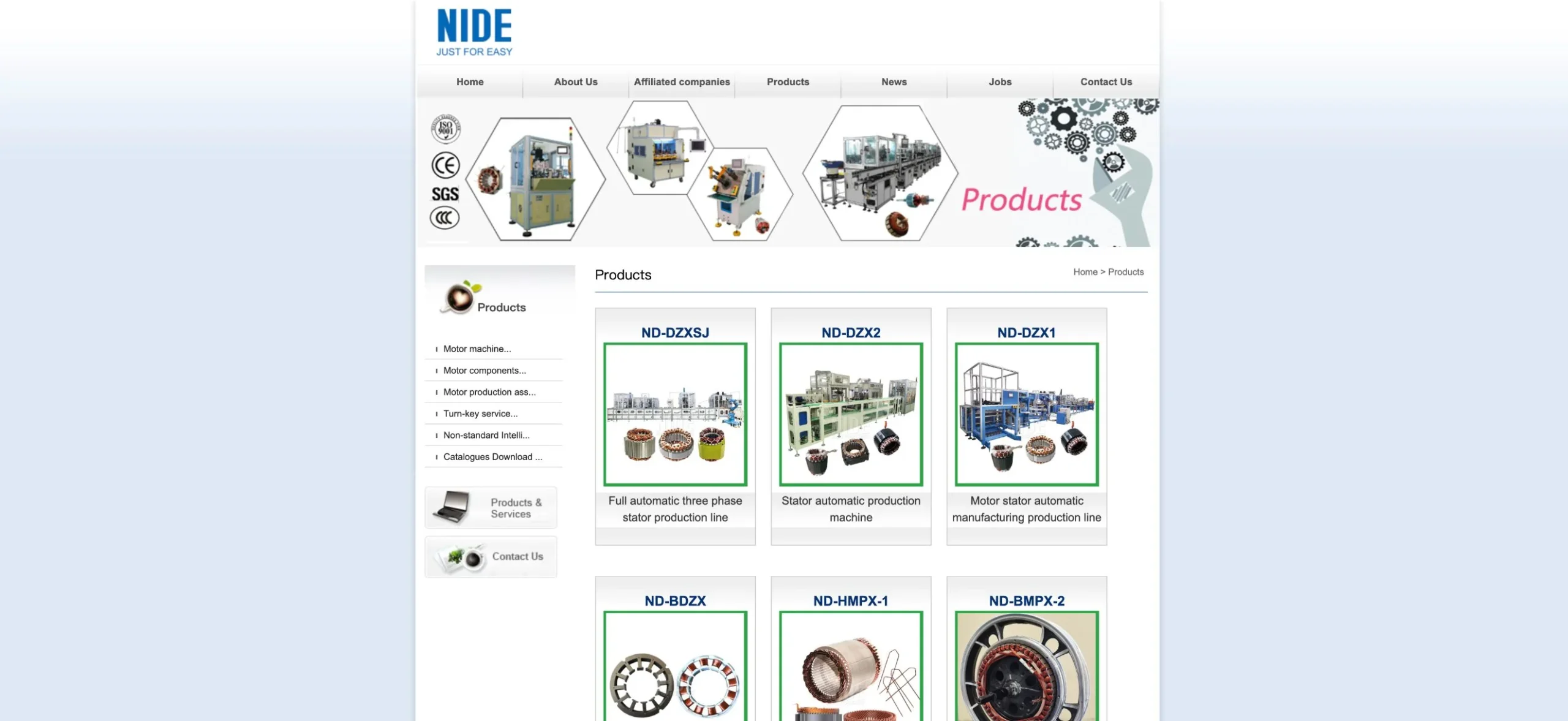Nide Group winding machine website
