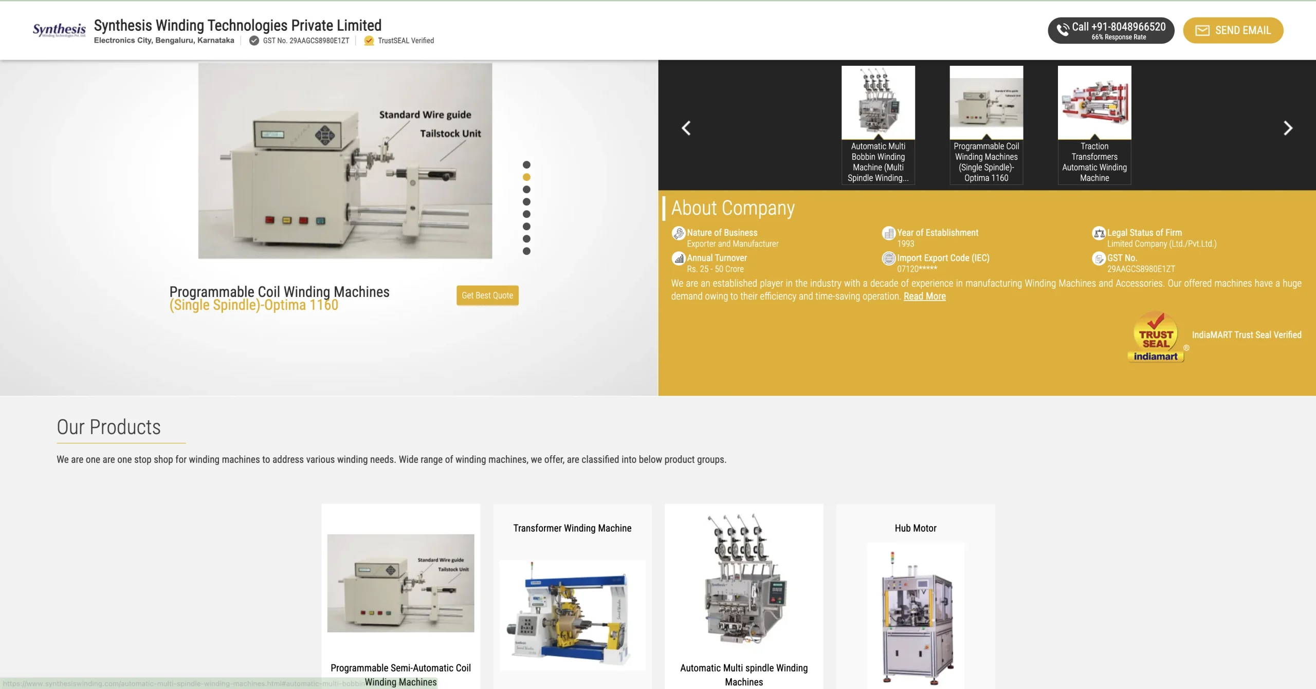 Synthesis Winding Technologies website