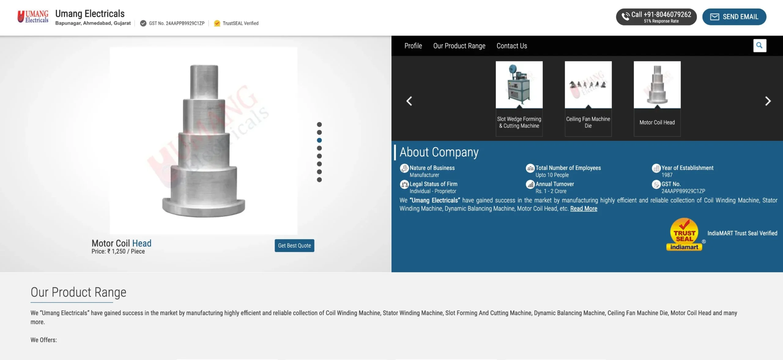 Umang Electricals winding machine website
