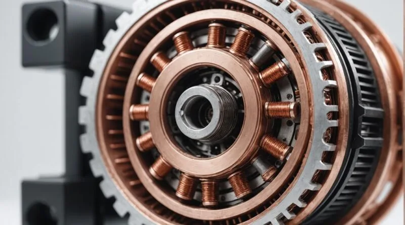 Close up of stator in electric motor showcasing practical industrial applications