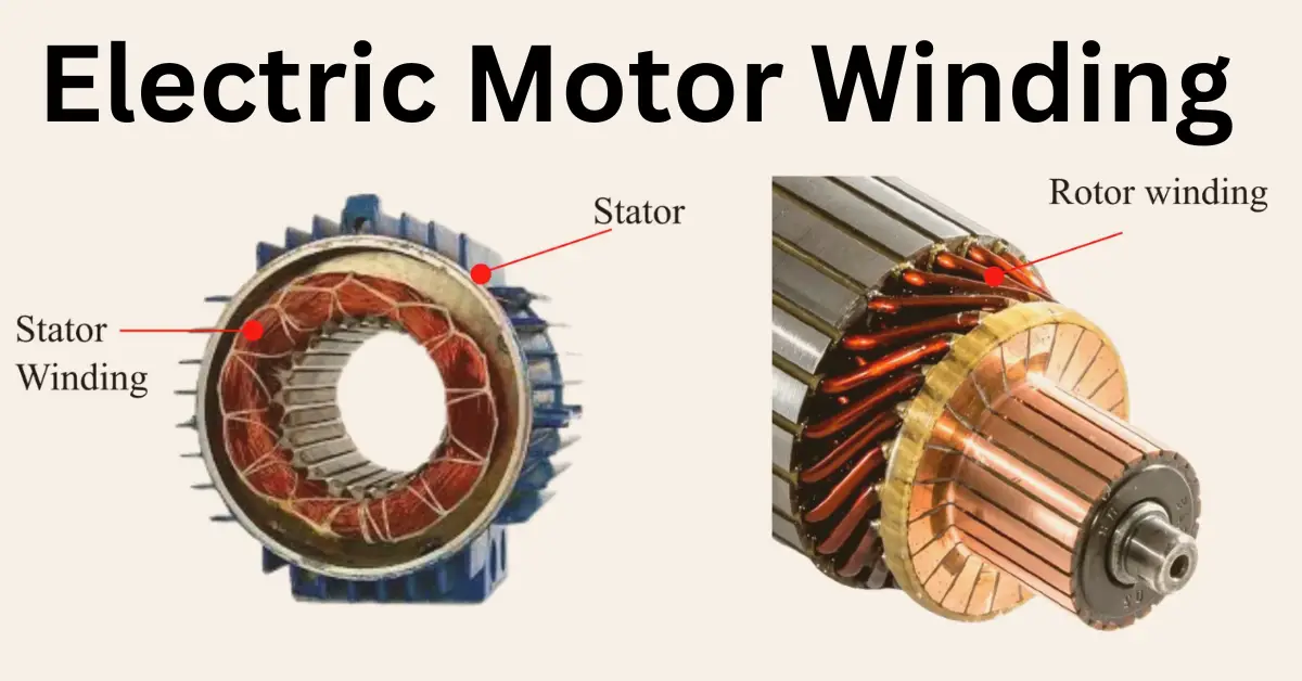 Illustration of stator and rotor winding in an electric motor
