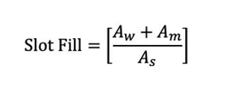 Diagramm zur Berechnung der Nutfüllung für die Motorwicklung