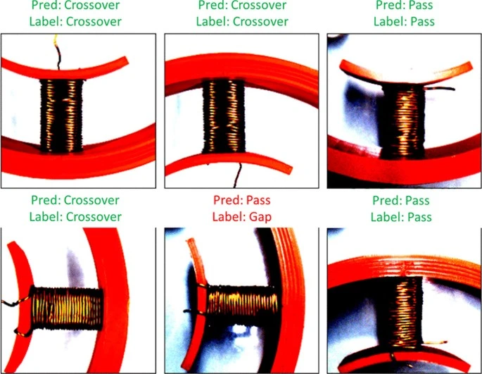 Risultati dell'ispezione AI dei difetti degli avvolgimenti delle bobine