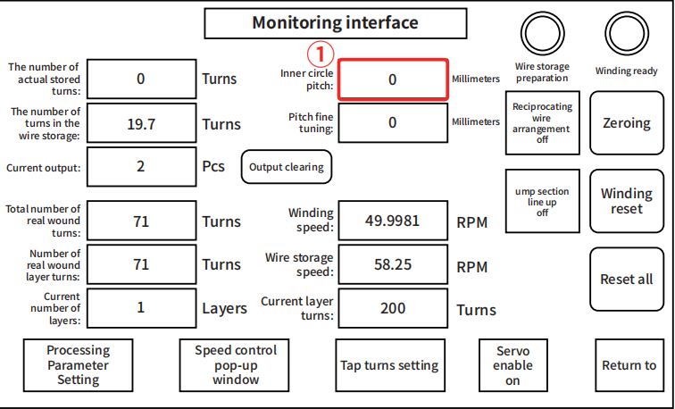 帶有節距設定盒的PLC線圈繞線接口