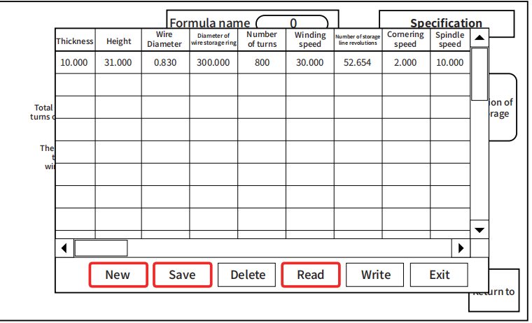 PLC 介面上的配方保存與讀取功能